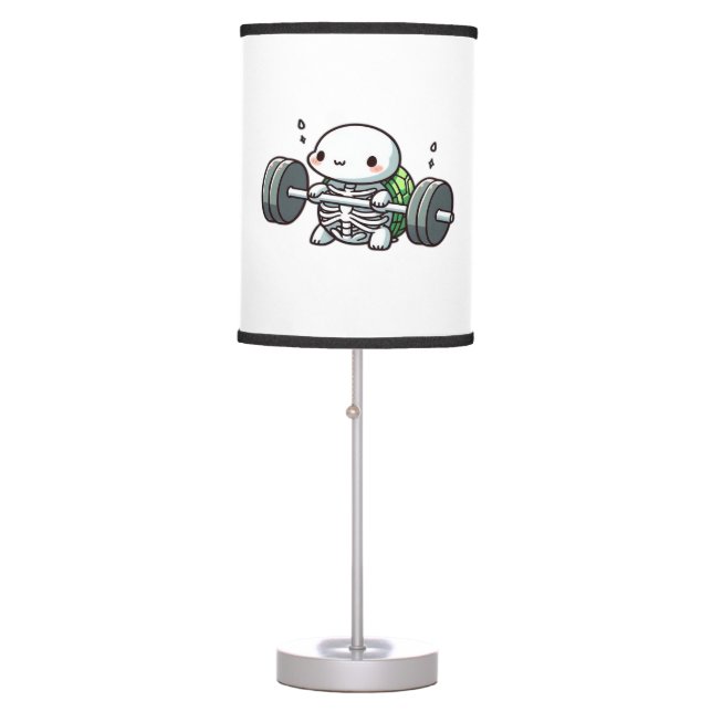 Deadlift Cute Turtle Classic T-Shirt Table Lamp (Front)