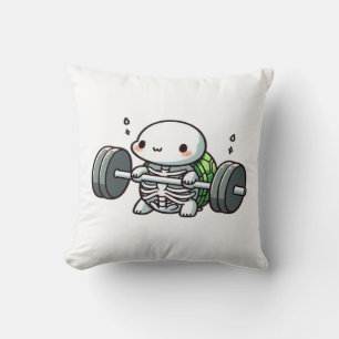 Deadlift Cute Turtle Classic T-Shirt Throw Pillow