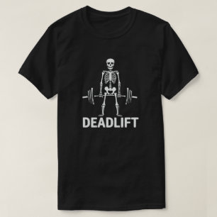 Deadlift Funny Halloween Skeleton Weight Lifting T-Shirt