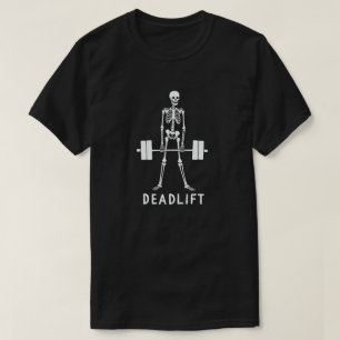 Deadlift Funny Halloween Skeleton Weight Lifting T-Shirt
