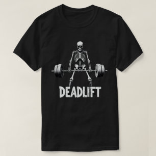 Deadlift Funny Halloween Skeleton Weight Lifting T-Shirt