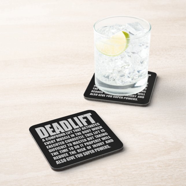 Deadlift - Funny Workout Motivational Beverage Coaster (Right Side)