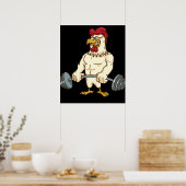 Deadlift Gym Chicken Fitness Bodybuilding Poster Zazzle