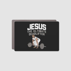 Deadlift Jesus I Christian Weightlifting Funny Wor Car Magnet