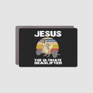 Deadlift Jesus I Christian Weightlifting Funny Wor Car Magnet