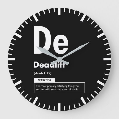 Deadlift _ Periodic Table _ Funny Gym Meme Large Clock