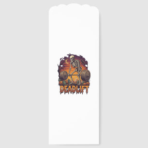 Deadlift Skeleton Barbell Halloween Pumpkins Grave Bookmarks