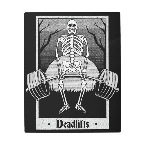 Deadlift Skeleton Gym Metal Print