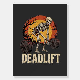 Deadlift Skeleton Halloween Gym Workout Design Foam Board
