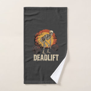 Deadlift Skeleton Halloween Gym Workout Design Hand Towel