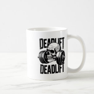 Deadlift Skull Skeleton Workout Powerlifting Gym L Coffee Mug