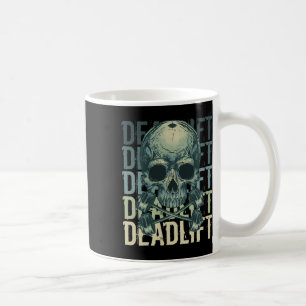 Deadlift Skull Skeleton Workout Powerlifting Gym L Coffee Mug