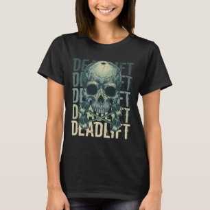 Deadlift Skull Skeleton Workout Powerlifting Gym L T-Shirt
