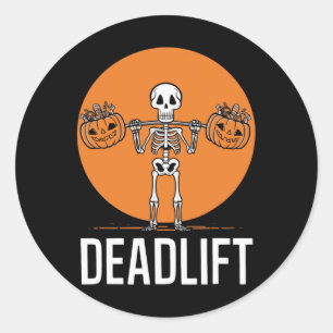 Deadlift Spooky Weightlifting Workout Classic Round Sticker