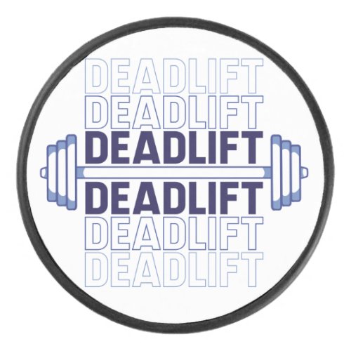 Deadlift weightlifting design hockey puck