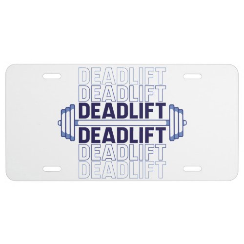 Deadlift weightlifting design license plate