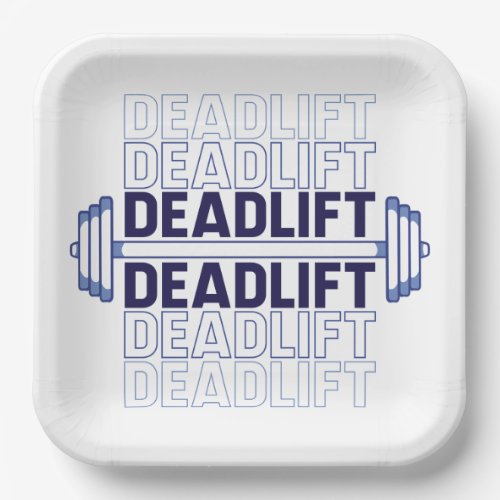 Deadlift weightlifting design paper plates