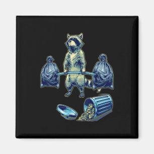 Deadlifting Raccoon Weightlifting Bodybuilding Fit Magnet