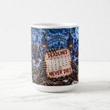 Deadlines Never Die Halloween Zombie 15 oz Mug