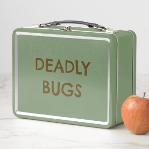 'DEADLY BUGS' Poison Funny Horror Metal Lunchbox