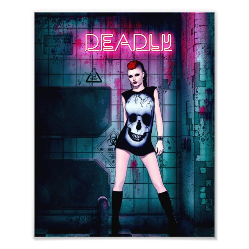 Deadly Gothic Girl Photo Print