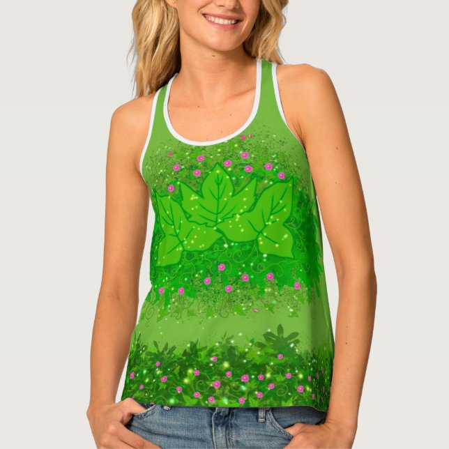 Deadly Green Goddess Halloween Tank Top (Front)