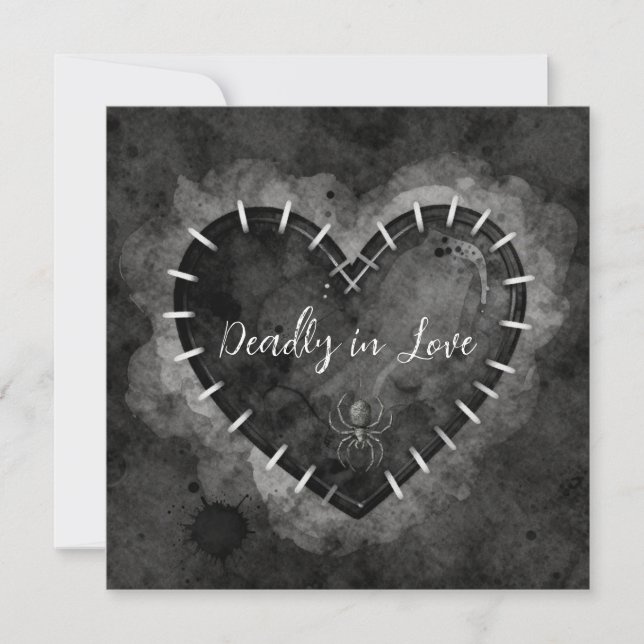 "Deadly in Love" Love Card - Wednesday Style (Front)