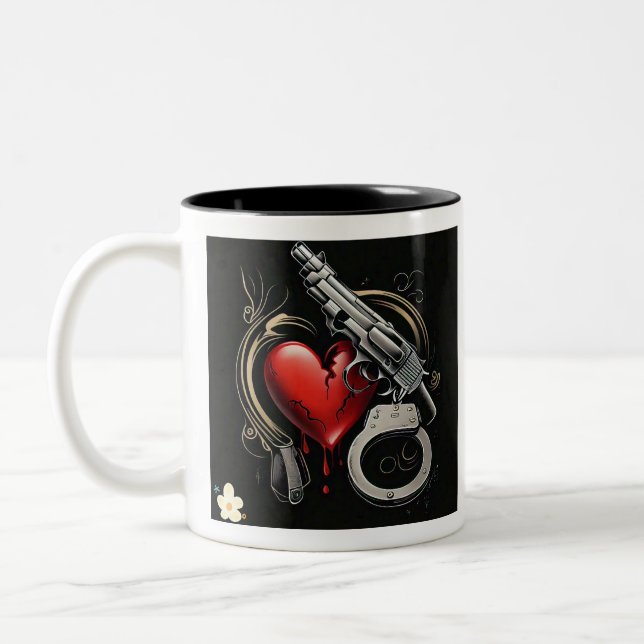 "Deadly Love Story" Two-Tone Coffee Mug (Left)