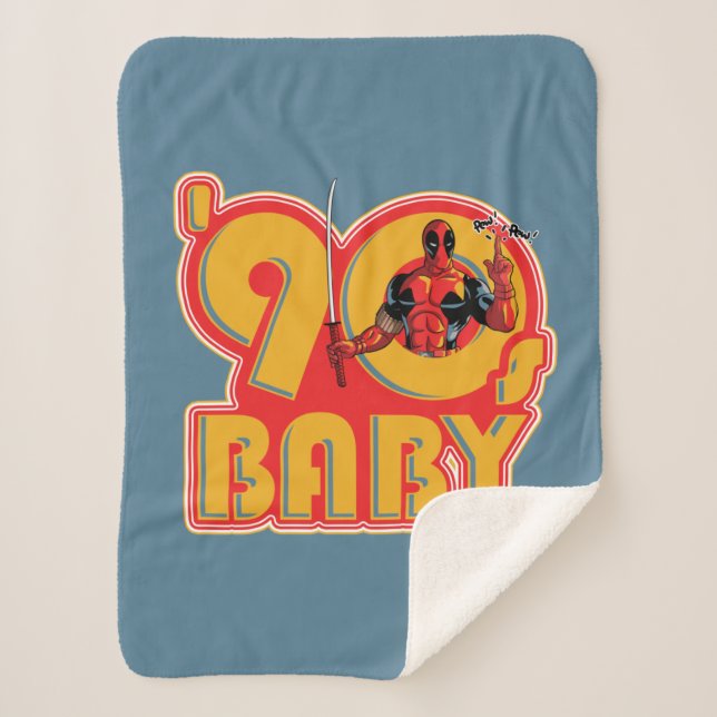 Deadpool | 90's Baby Sherpa Blanket (Front)