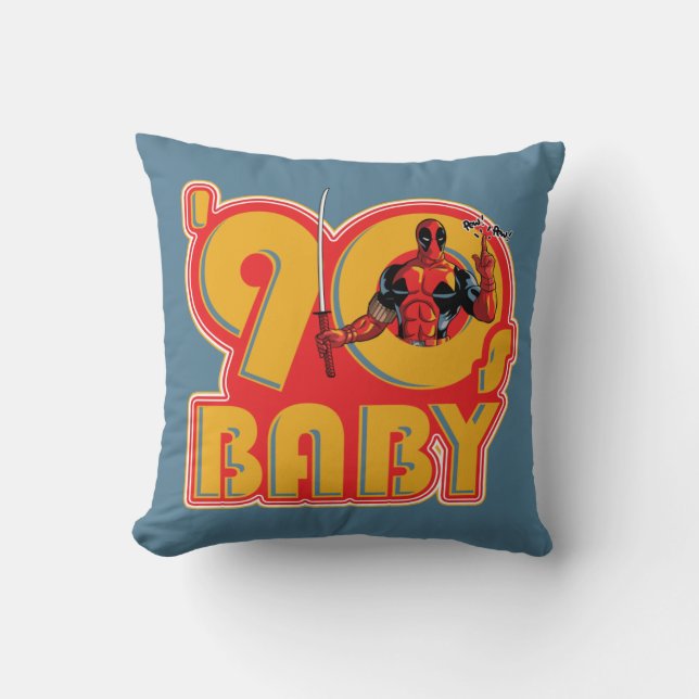 Deadpool | 90's Baby Throw Pillow (Front)