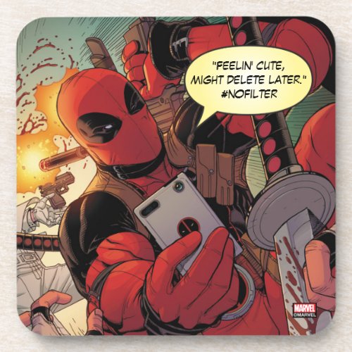 Deadpool Action Selfie Beverage Coaster
