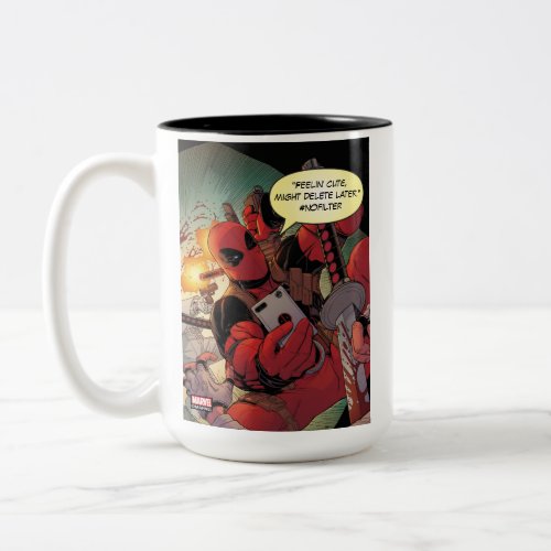 Deadpool Action Selfie Two_Tone Coffee Mug
