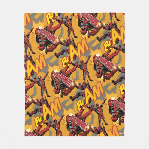 Deadpool Blam Pattern Fleece Blanket