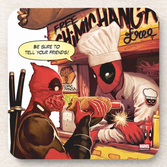 Deadpool Chimichanga Trap Beverage Coaster (Front)