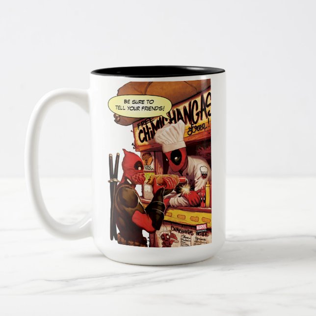 Deadpool Chimichanga Trap Two-Tone Coffee Mug (Left)