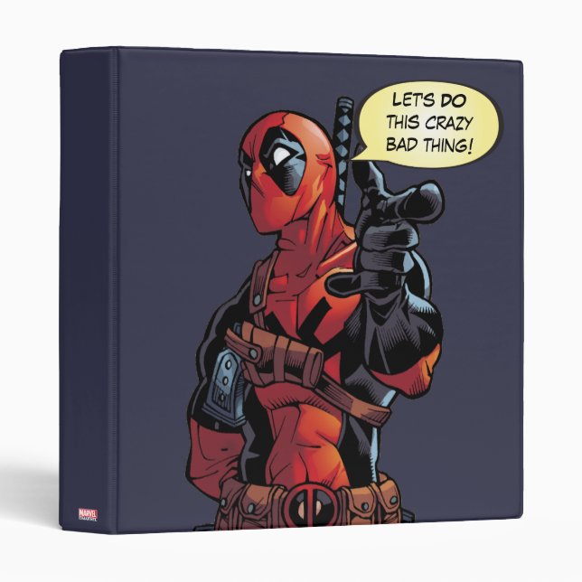 Deadpool Closeup Pointing 3 Ring Binder (Front/Spine)