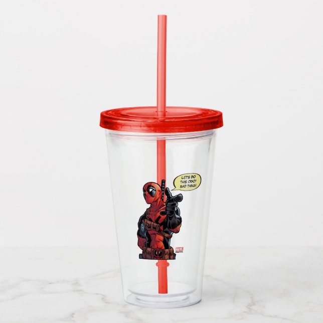 Deadpool Closeup Pointing Acrylic Tumbler (Front)