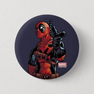 Deadpool Closeup Pointing Button