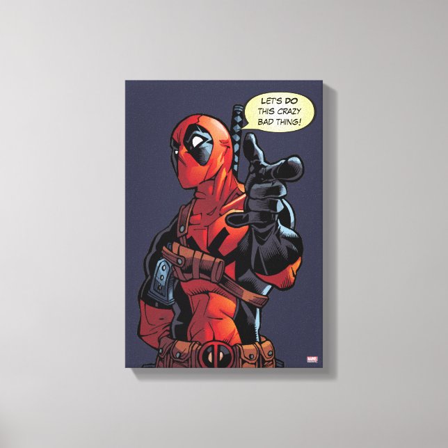 Deadpool Closeup Pointing Canvas Print (Front)