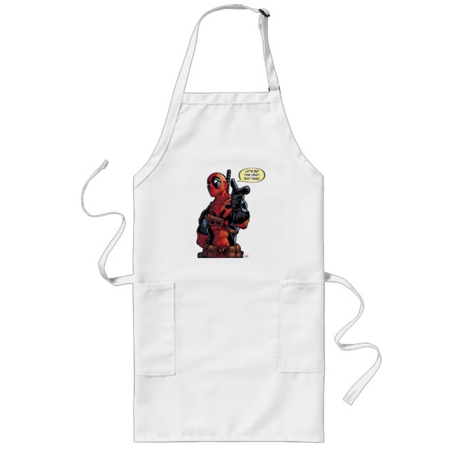 Deadpool Closeup Pointing Long Apron (Front)