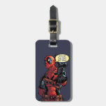 Deadpool Closeup Pointing Luggage Tag at Zazzle