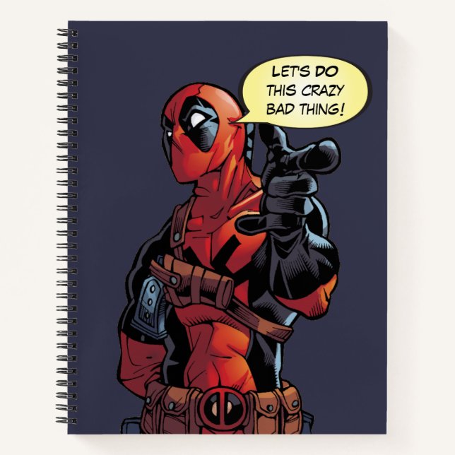 Deadpool Closeup Pointing Notebook (Front)
