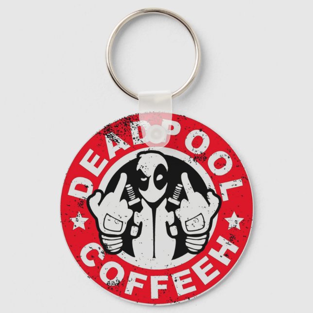 Deadpool Coffee Logo Keychain (Front)