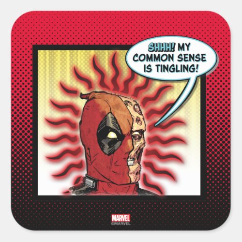 Deadpool Common Sense Square Sticker