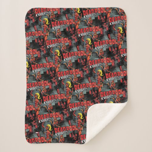 Deadpool Corps Pattern Sherpa Blanket