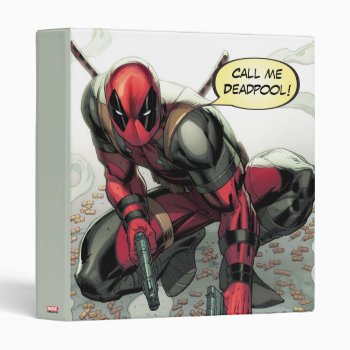 Deadpool Crouched With Smoking Guns 3 Ring Binder by deadpool at Zazzle