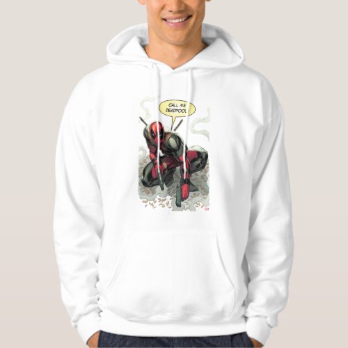 Deadpool Crouched With Smoking Guns Hoodie