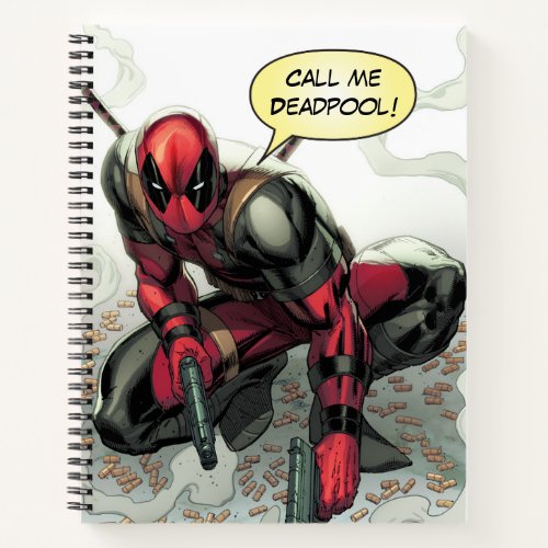 Deadpool Crouched With Smoking Guns Notebook