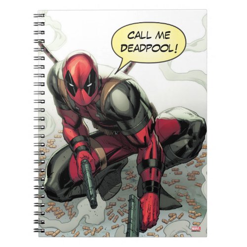 Deadpool Crouched With Smoking Guns Notebook