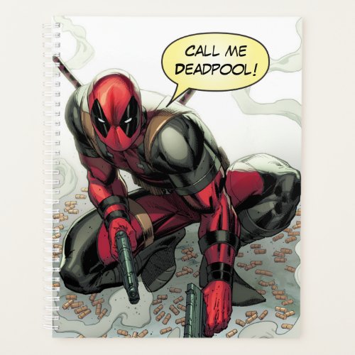 Deadpool Crouched With Smoking Guns Planner